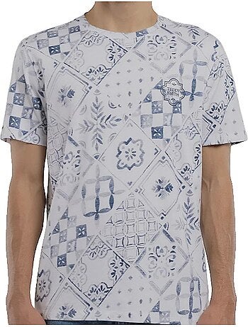 T-shirt teddy smith areski para homem bege/bordô