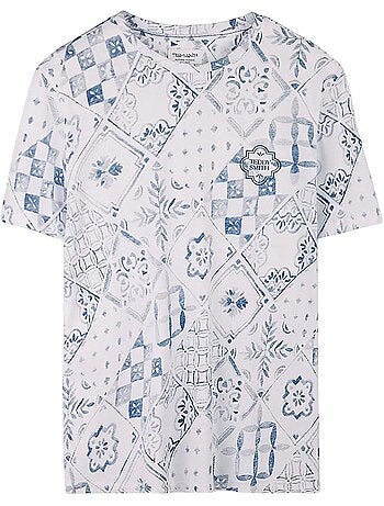 T-shirt teddy smith areski para homem bege/bordô