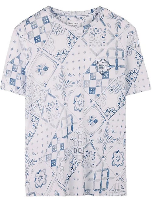 T-shirt teddy smith tareski para homem azul/branco - Kiabi T-shirt teddy smith tareski para homem azul/branco - Kiabi