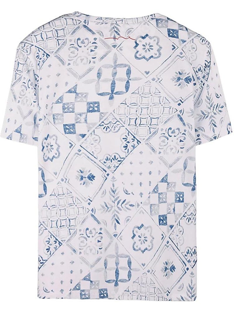 T-shirt teddy smith tareski para homem azul/branco Branco - Kiabi