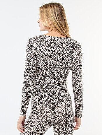 T-shirt termorregulador de mangas compridas gola redonda