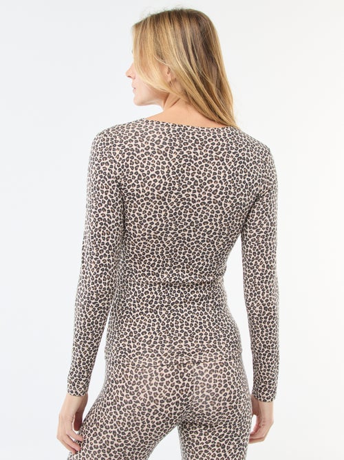 T-shirt termorregulador de mangas compridas com gola redonda - Kiabi