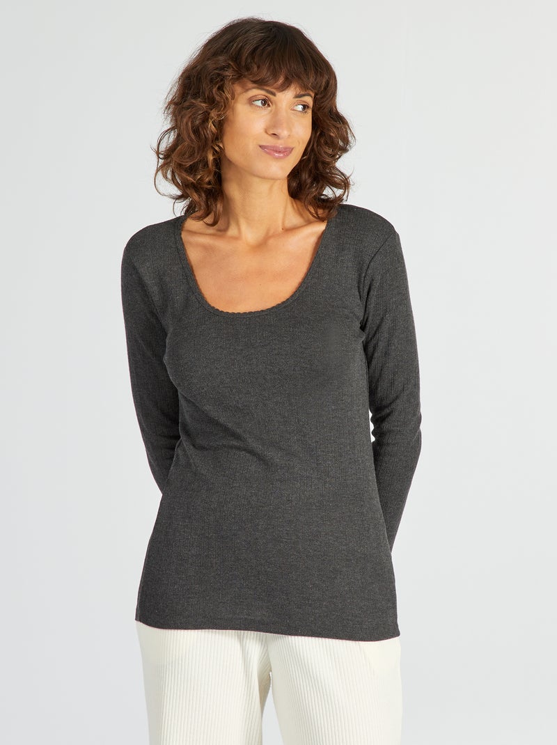 T-shirt termorreguladora  - Sempre + calor CINZA - Kiabi