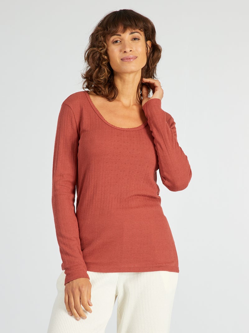 T-shirt termorreguladora  - Sempre + calor VERMELHO - Kiabi