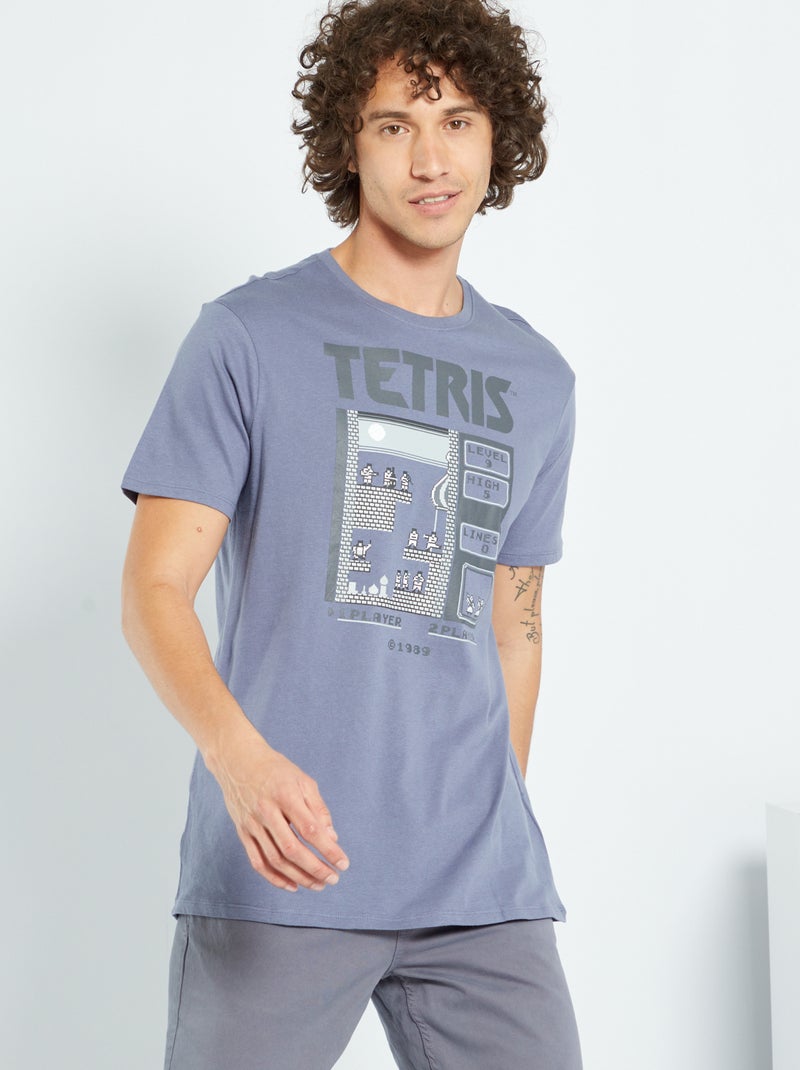 T-shirt 'Tetris' em jersey CINZA - Kiabi