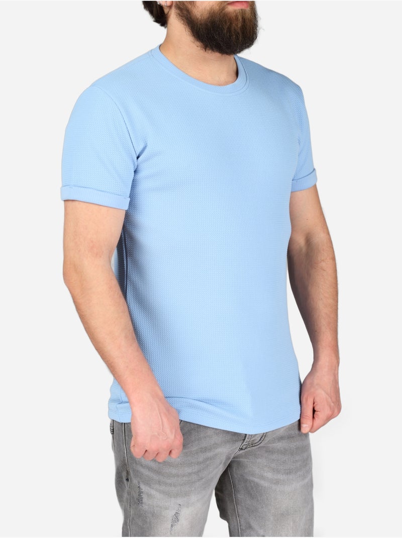 T-shirt texturada - frilivin Azul claro - Kiabi