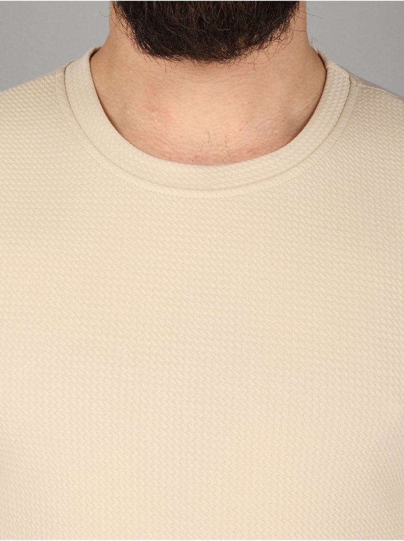 T-shirt texturada - frilivin Bege - Kiabi