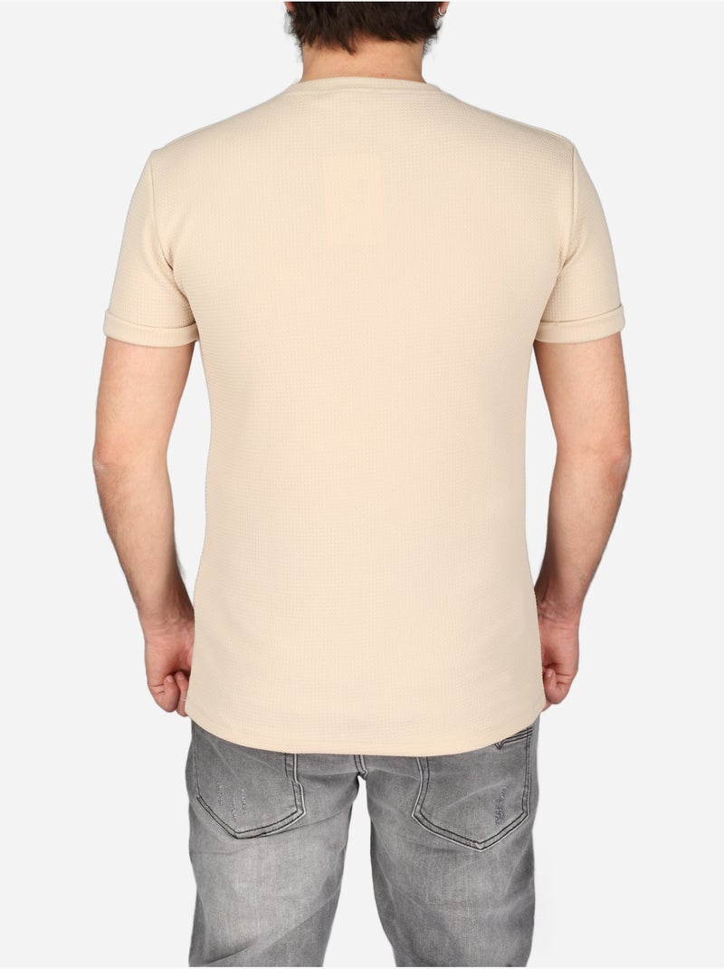 T-shirt texturada - frilivin Bege - Kiabi