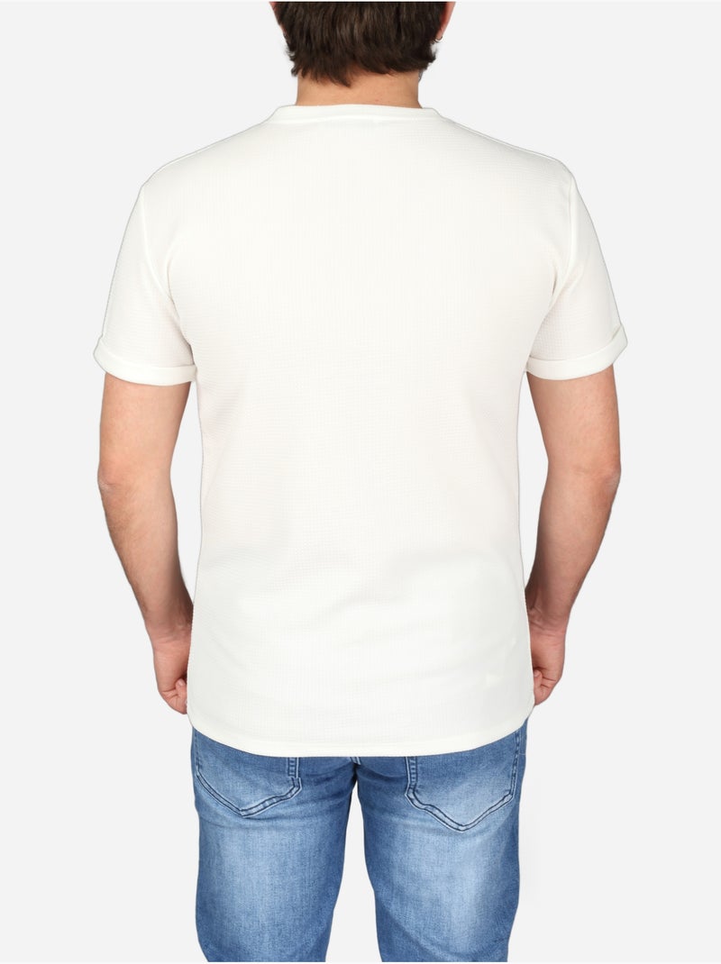 T-shirt texturada - frilivin Branco - Kiabi