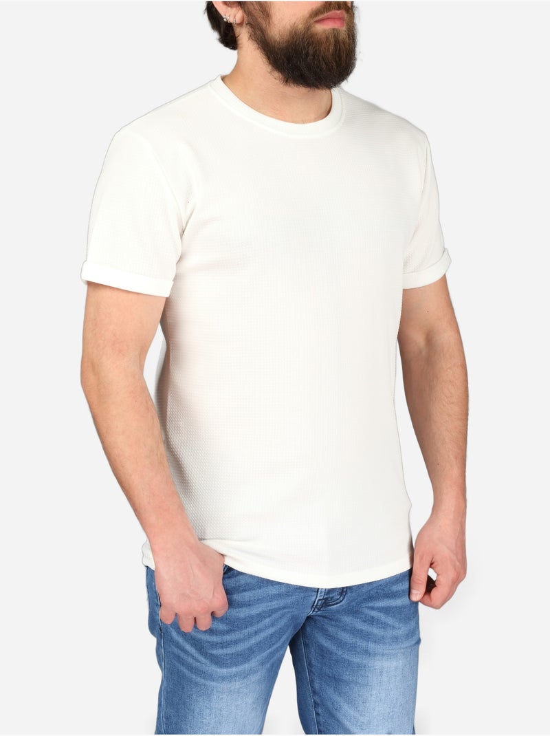 T-shirt texturada - frilivin Branco - Kiabi