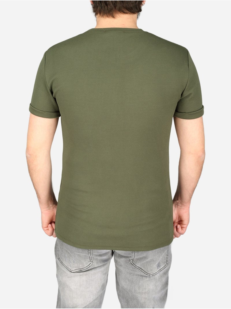 T-shirt texturada - frilivin Cáqui - Kiabi