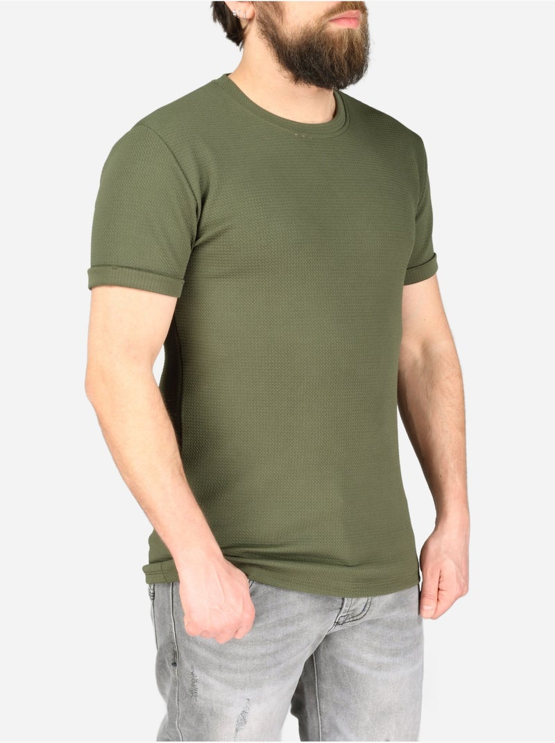 T-shirt texturada - frilivin Cáqui - Kiabi