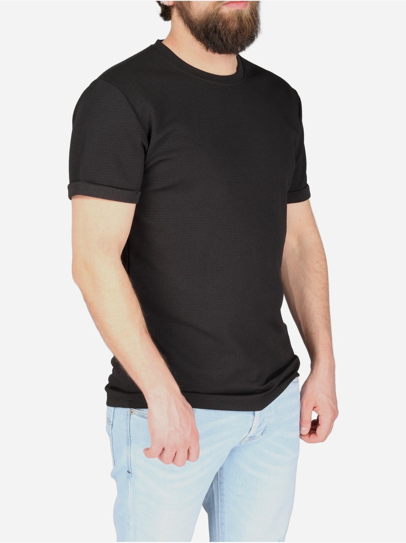 T-shirt texturada - frilivin Preto - Kiabi
