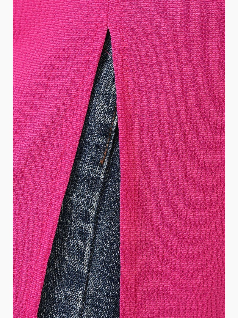 T-shirt texturizada de gola redonda e manga curta bdart Rosa-fluo/Solinotes - Kiabi