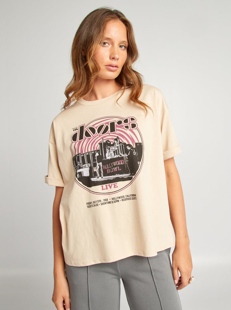 T-shirt 'The Doors' em jersey BEGE - Kiabi