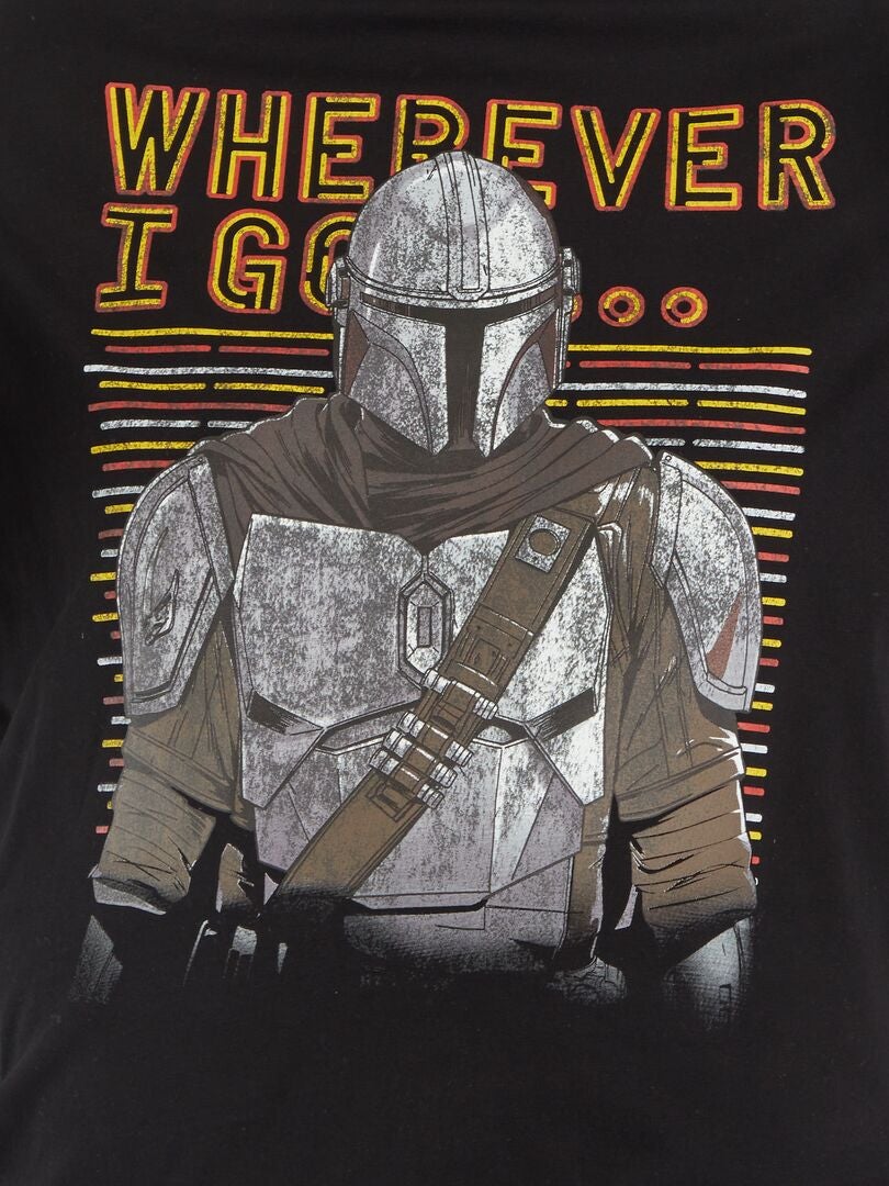 T-shirt 'The Mandalorian' com gola redonda Preto - Kiabi