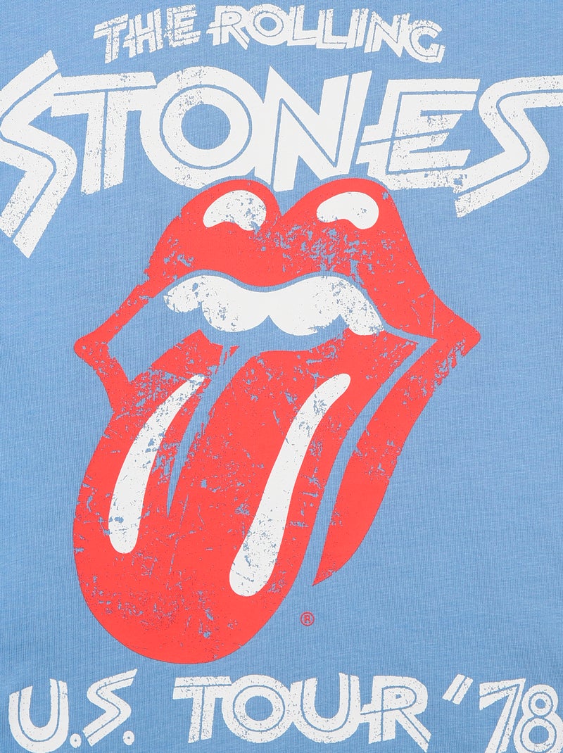 T-shirt 'The Rolling Stone' de manga curta Azul - Kiabi