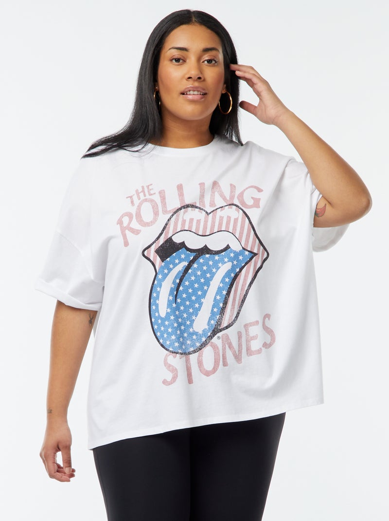 T-shirt 'The Rolling Stones' de manga curta BRANCO - Kiabi