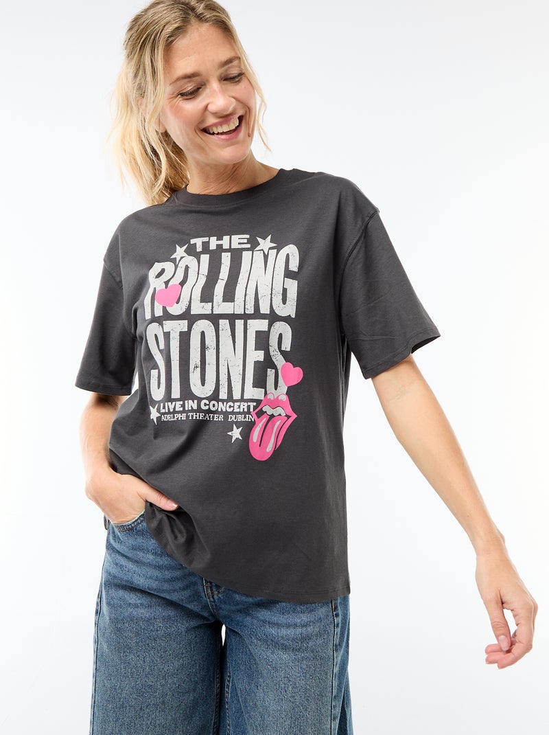 T-shirt 'The Rolling Stones' Preto - Kiabi