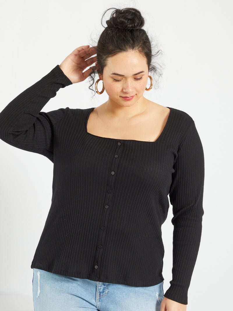 T-shirt tipo colete Preto - Kiabi