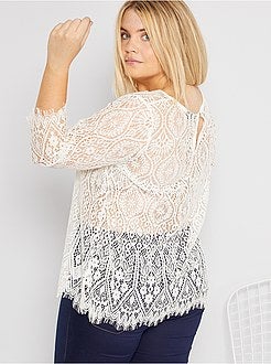 T-shirt toda em renda - Kiabi