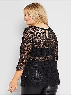 T-shirt toda em renda - Kiabi