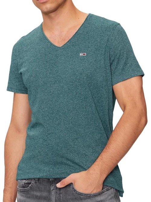 T-shirt Tommy Hilfiger Azul-Petróleo Jaspeado Xslim para Homem - Kiabi