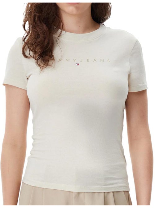 T-shirt Tommy Hilfiger Bege Escuro para Mulher - Kiabi T-shirt Tommy Hilfiger Bege Escuro para Mulher - Kiabi