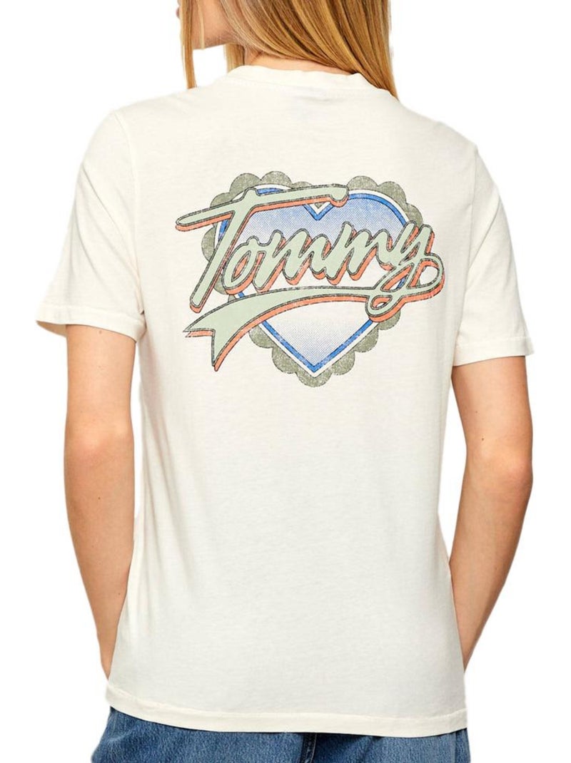 T-shirt Tommy Hilfiger Bege para Mulher DW0DW21524 Branco - Kiabi