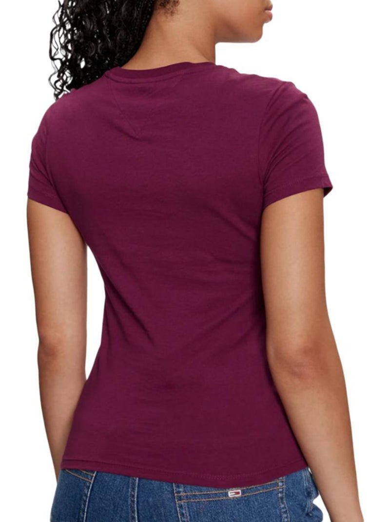 T-shirt Tommy Hilfiger Bordeaux Linear para Mulher Bordô - Kiabi
