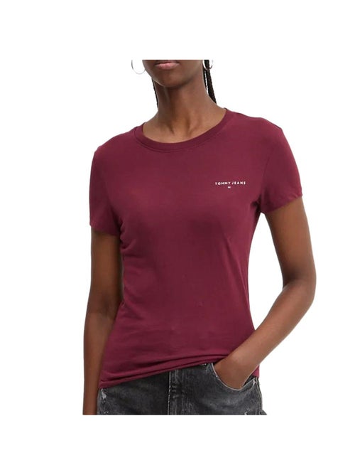 T-shirt Tommy Hilfiger Bordeaux Slim Linear para Mulher - Kiabi T-shirt Tommy Hilfiger Bordeaux Slim Linear para Mulher - Kiabi