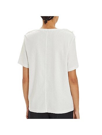 T-shirt tommy hilfiger branco com riscas douradas para mulher