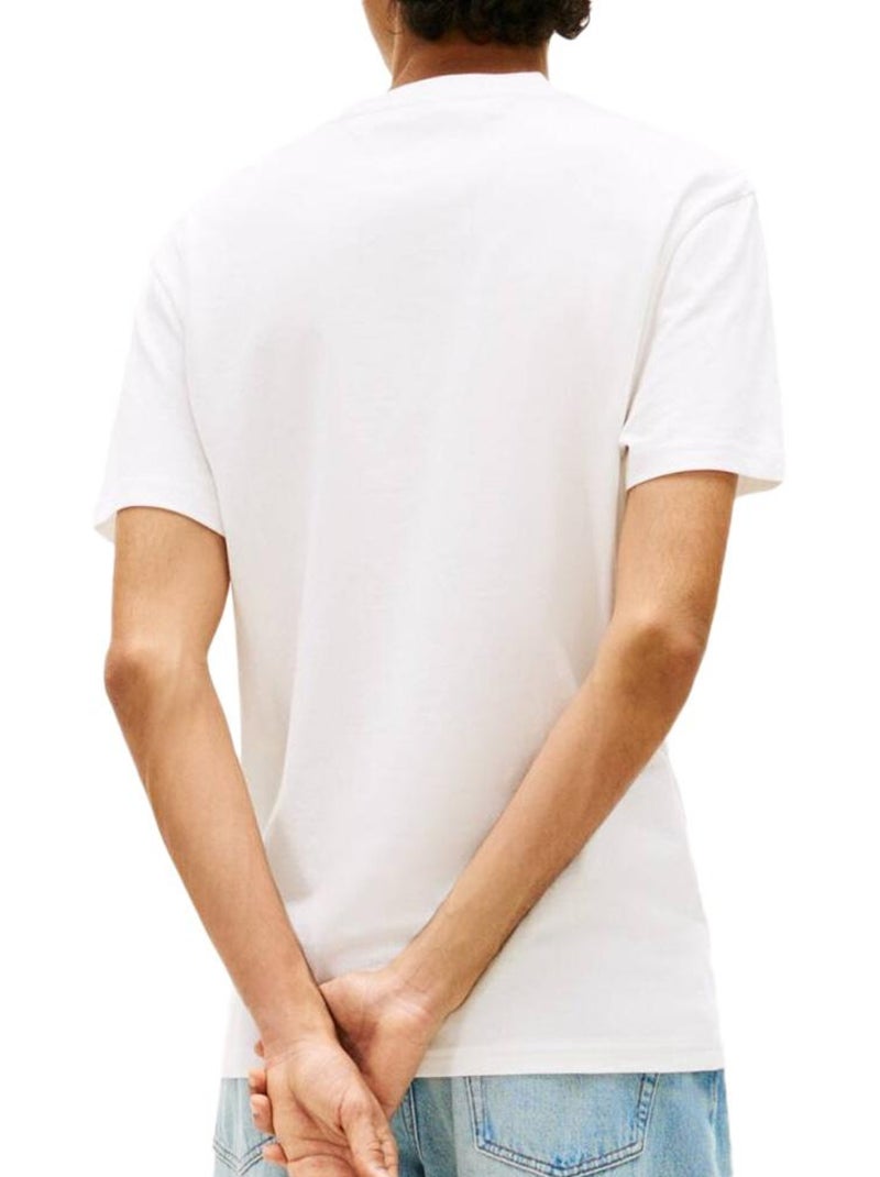 T-shirt tommy hilfiger branco para homem linearss regular fit Branco - Kiabi