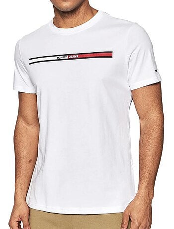 T-shirt tommy hilfiger branco para homem um0um03196