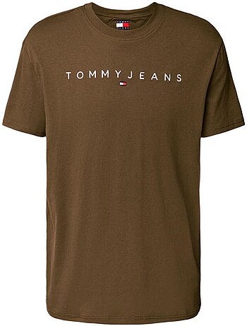 T-shirt Tommy Hilfiger Castanha de Homem Regular Linearss