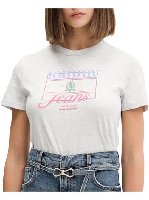 T-shirt Tommy Hilfiger Cinzenta para Mulher DW0DW21533 - Kiabi T-shirt Tommy Hilfiger Cinzenta para Mulher DW0DW21533 - Kiabi