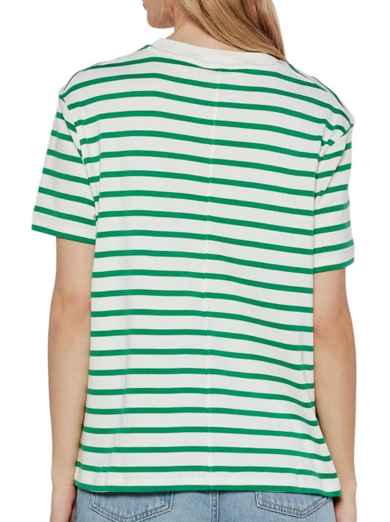 T-shirt Tommy Hilfiger Cody Riscas Verde para Mulher Ecru - Kiabi