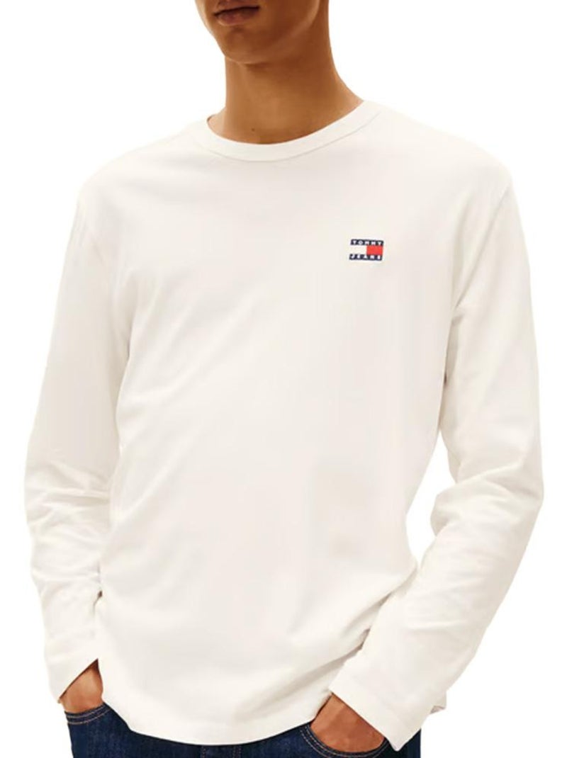 T-Shirt Tommy Hilfiger Crú com Emblema para Homem Bege - Kiabi
