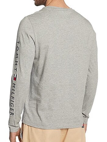 T-shirt Tommy Hilfiger de Manga Comprida Cinzento para Homem