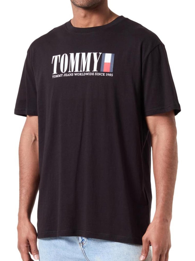 T-shirt Tommy Hilfiger DNA Preto para Homem Preto - Kiabi