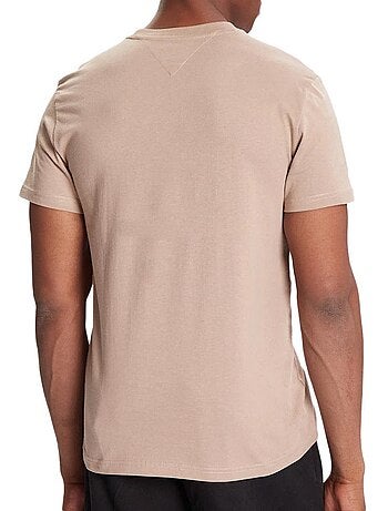 T-shirt tommy hilfiger flag castanho para homem