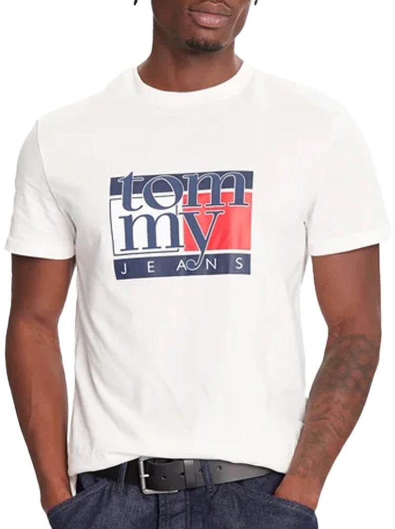 T-shirt Tommy Hilfiger Flag Ecru para Homem Ecru - Kiabi