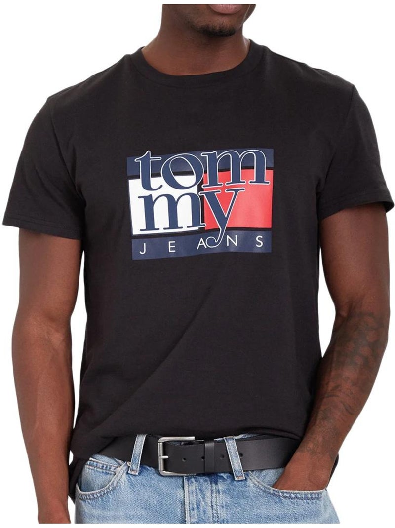 T-shirt Tommy Hilfiger Flag Preto para Homem DM0DM21977 Preto - Kiabi