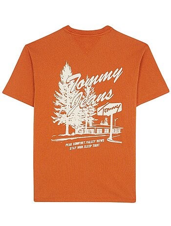 T-shirt tommy hilfiger laranja para homem