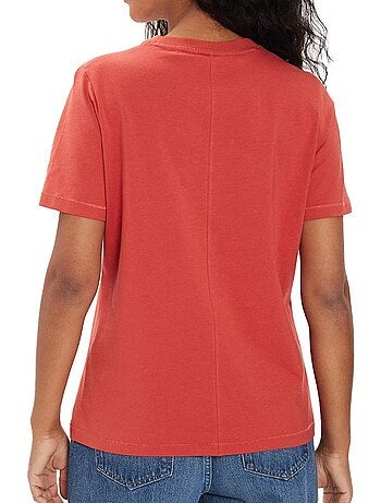 T-shirt Tommy Hilfiger Laranja para Mulher Corte Regular Moderno