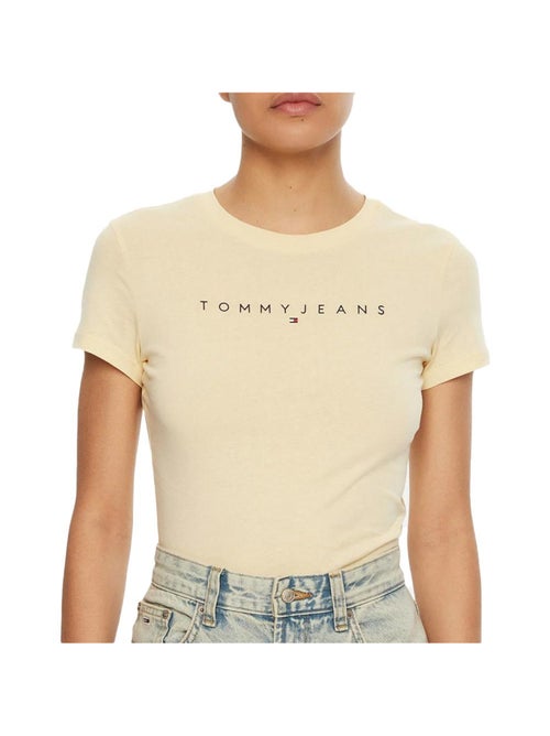 T-shirt Tommy Hilfiger Linear Bege para Mulher - Kiabi T-shirt Tommy Hilfiger Linear Bege para Mulher - Kiabi