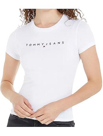T-shirt Tommy Hilfiger Linear para Mulher Branco