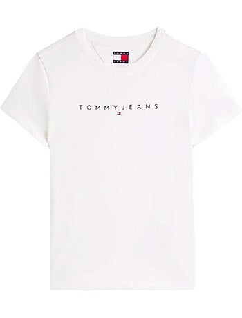 T-shirt tommy hilfiger linear para mulher branco