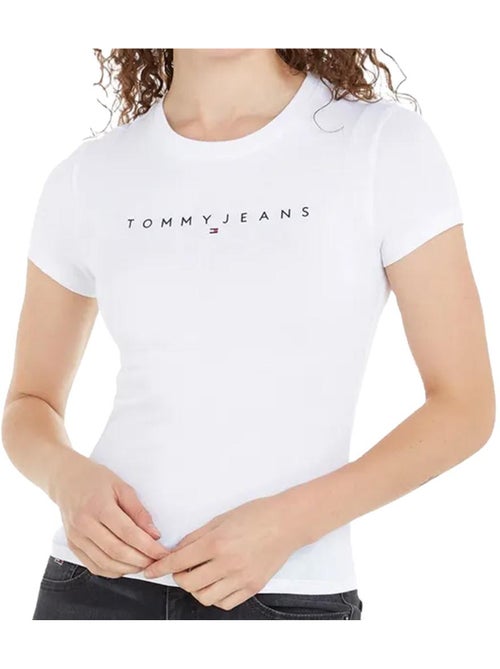 T-shirt Tommy Hilfiger Linear para Mulher Branco - Kiabi