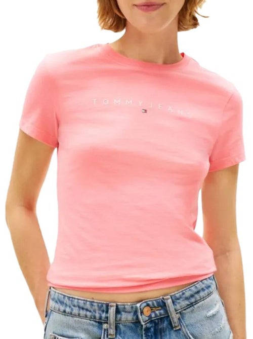 T-shirt Tommy Hilfiger Linear para Mulher Rosa - Kiabi T-shirt Tommy Hilfiger Linear para Mulher Rosa - Kiabi
